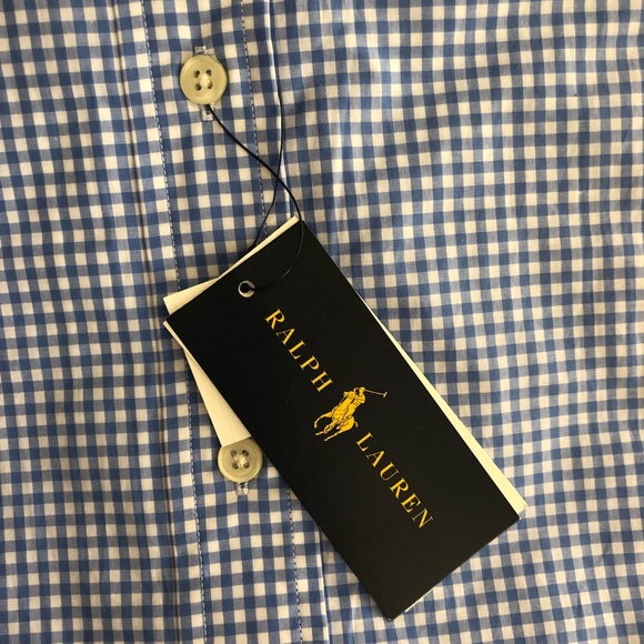 Polo Ralph Lauren Blue Gingham Dress Shirt NWT - Picture 7 of 7